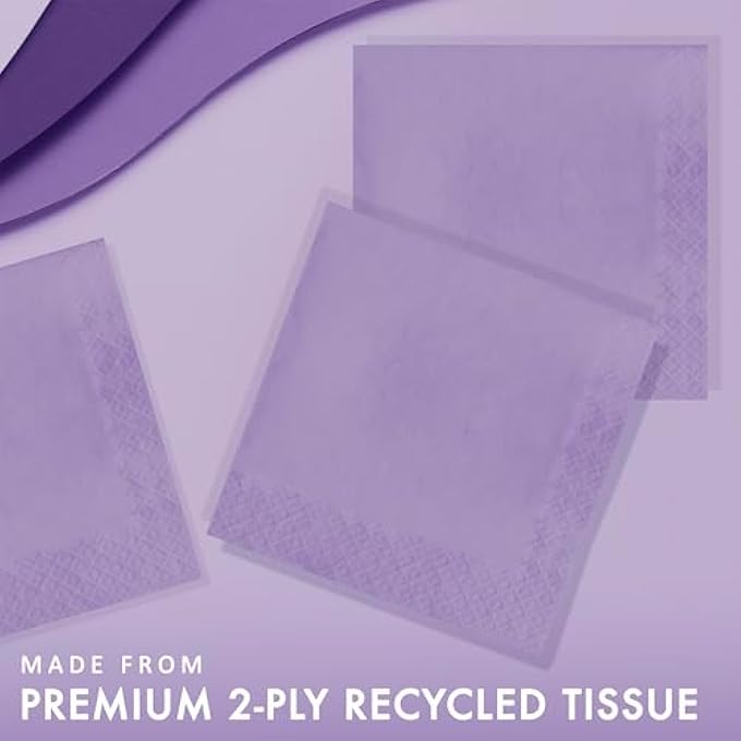 TOUCH OF COLOUR LUSCIOUS LUNCH NAPKINS PACK OF 50, LAVENDER - Image 2